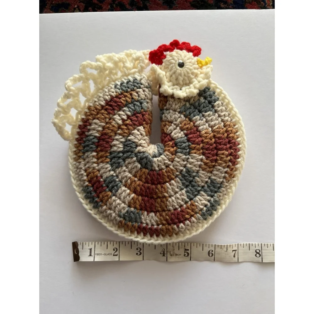 Handmade Crocheted Chicken/ Hen Kitchen Hot Pad /Pot Holder - Cottagecore Granny